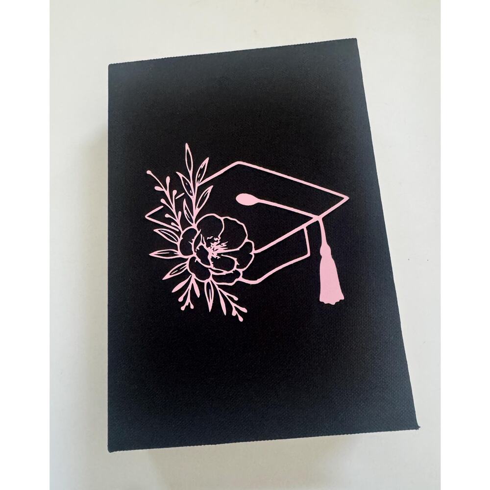 Graduation Storage Book Box Floral Graduation Cap with Name Customization - Picture 2 of 9
